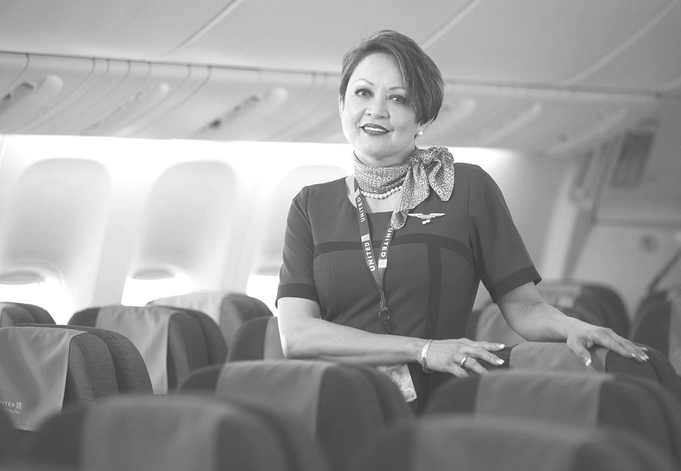 United flight attendants onboard